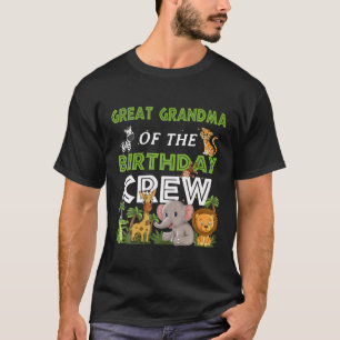 Safari Zoo Animals Great Grandma Birthday Crew Saf T-Shirt