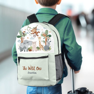 Safari ZOO Animals The Wild One Boy Printed Backpack