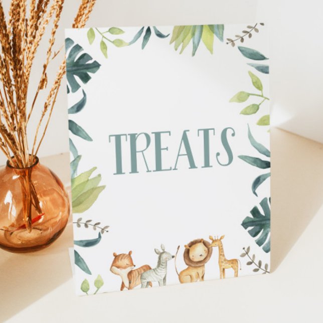 Safari Zoo Jungle Animals Party Treats Table Pedestal Sign (Creator Uploaded)