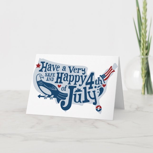 Safe And Happy 4th Of July Card (Front)