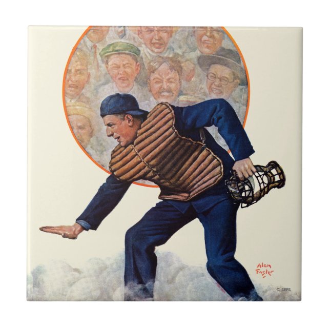 Safe at the Plate Ceramic Tile (Front)