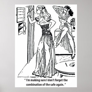 Safe Combination, Humour, Pretty Woman, Vintage Poster