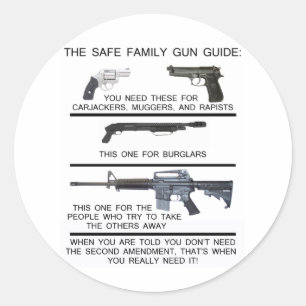 SAFE FAMILY GUN GUIDE CLASSIC ROUND STICKER