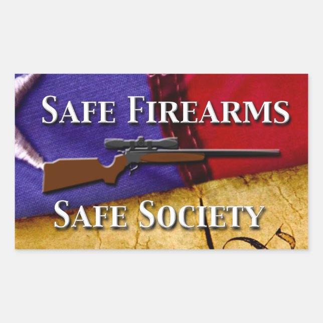 Safe Firearms, Safe Society Rectangular Sticker (Front)