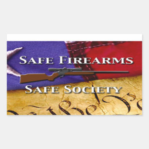 Safe Firearms, Safe Society Rectangular Sticker