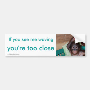Safe, Friendly Driving Ape  Waving Hello Bumper Sticker