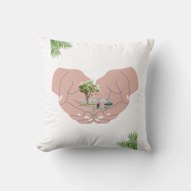 Safe hands throw pillow (Front)