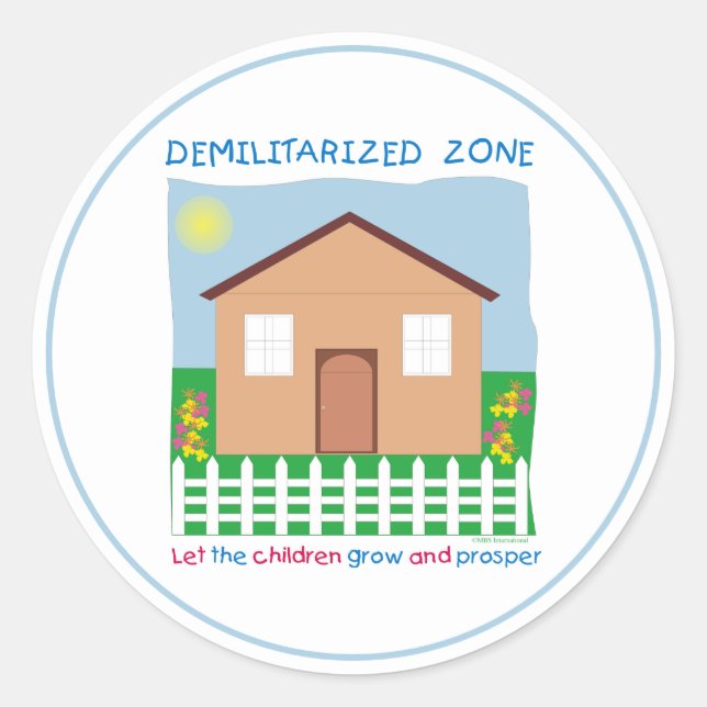 Safe House Demilitarised Zone Children Peace DMZ Classic Round Sticker (Front)