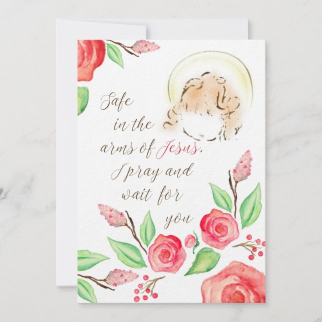 Safe in the Arms of Jesus Infant Loss Print Invitation (Front)