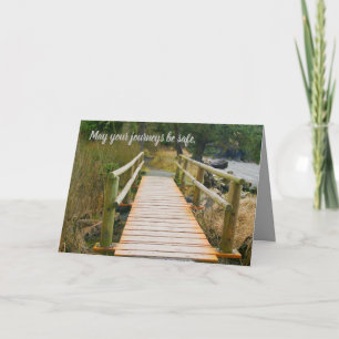 safe journey, coastal scene, bridge, new changes card