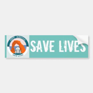 SAFE SCHOOLS SAVE LIVES RECTANGLUAR BUMPER STICKER