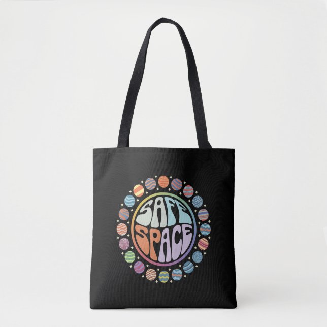 Safe Space LGBTQ Friendly Pride Support Proud Ally Tote Bag (Front)