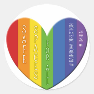 Safe Spaces For All Heart Badge Sticker