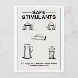 "Safe Stimulants" Vintage Temperance Poster Postcard
