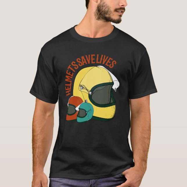 Safe & Stylish: Biker Helmet T-Shirt (Front)