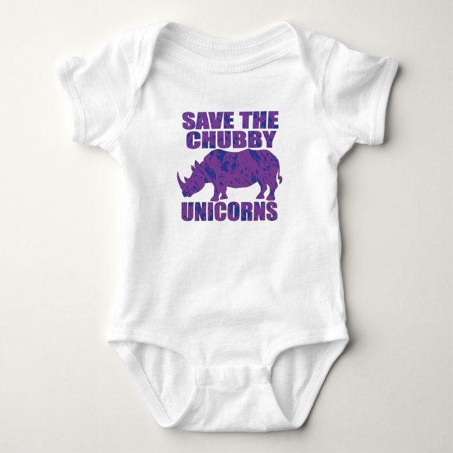 Safe the Chubby Unicorns Baby Bodysuit (Front)