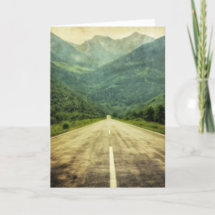 Safe Travels Road Landscape Holiday Card