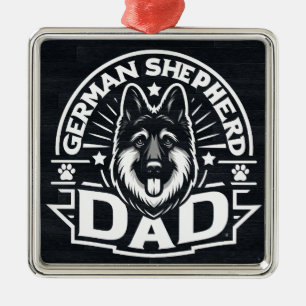 Safeguarding German Shepherd Dog Dad Proud Journey Metal Ornament