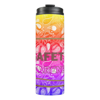 Safety Awareness Red Text Yellow Border Safety Thermal Tumbler