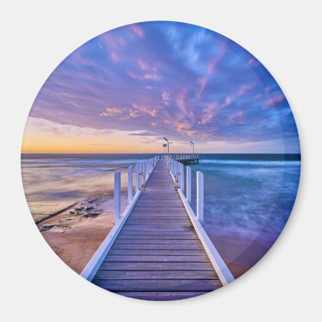 Safety Beach Jetty Sunset Magnet (Front)