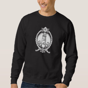 Safety Beacon Skull Coast  Shore Lighthouse Sweatshirt