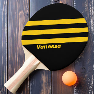 Safety Bee Nostalgic Stripes with Name Ping Pong Paddle