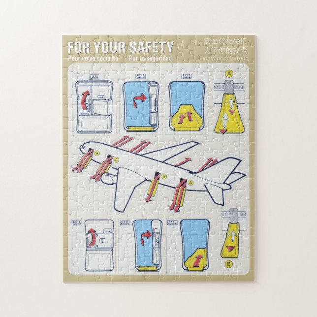 Safety Card Airline Airplane Puzzle (Vertical)