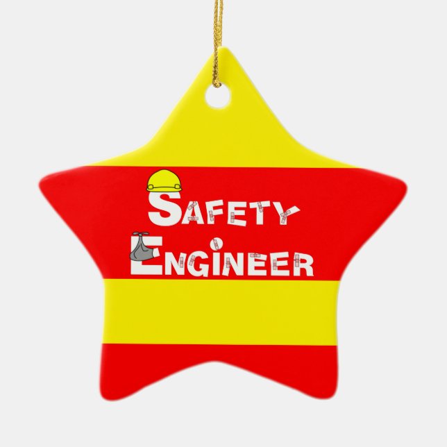 Safety Engineer Bandages Ceramic Ornament (Front)