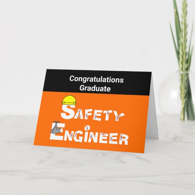 Safety Engineer Bandages Graduation Card (Front)