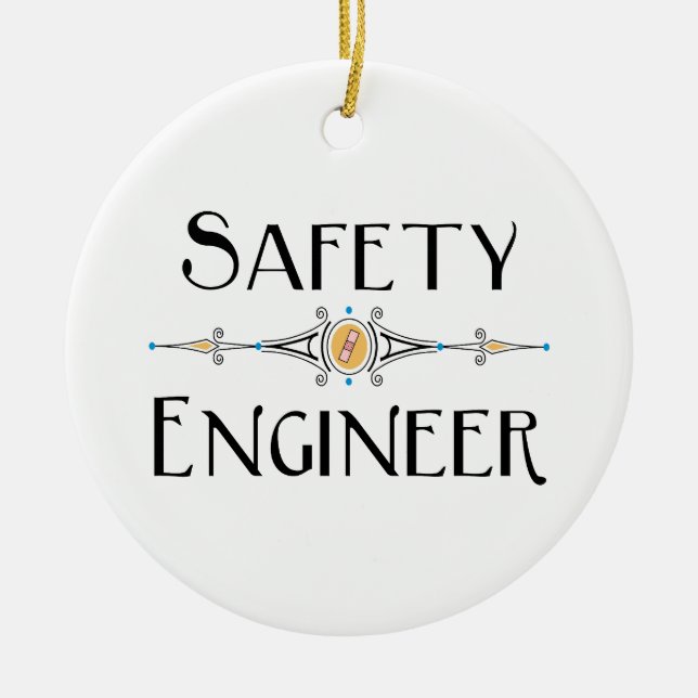 Safety Engineer Decorative Line  Ceramic Ornament (Front)