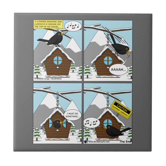 Safety First Comic Ceramic Tile (Front)