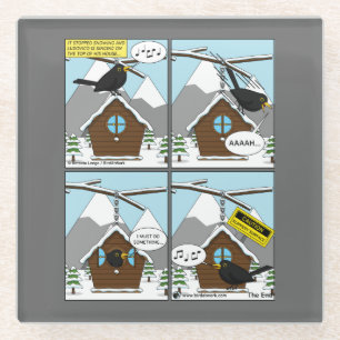 Safety First Comic Glass Coaster