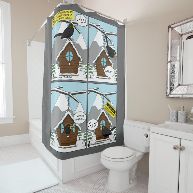 Safety First Comic Shower Curtain (In Situ)