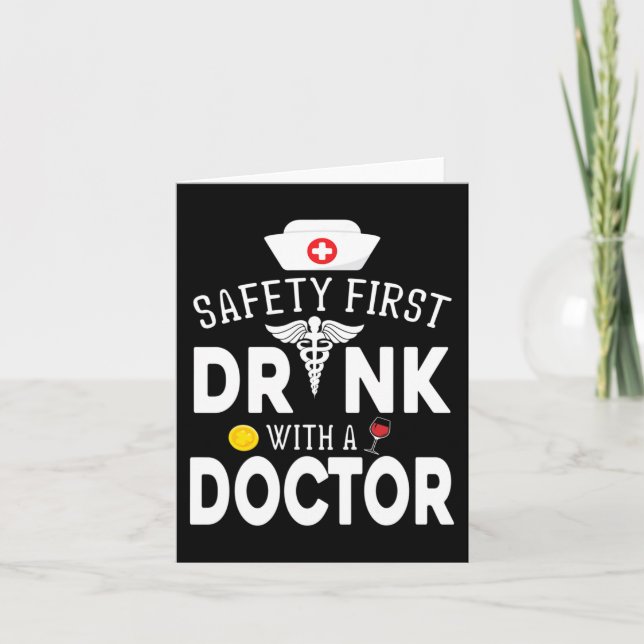 Safety First Drinking Wine With A Doctor On St Pat Card (Front)