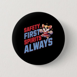 Safety First, Spirit Always - Cheerleading Safety 6 Cm Round Badge