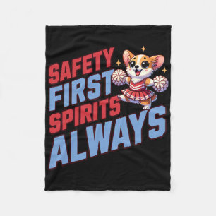 Safety First, Spirit Always - Cheerleading Safety  Fleece Blanket