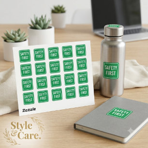 Safety First Square Stickers for Workplace Signs