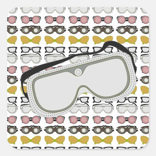 Safety Goggles Square Sticker (Front)