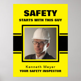 Safety Inspector Yellow & Black Workplace Poster