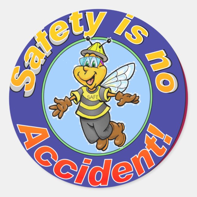 Safety is no accident. classic round sticker (Front)