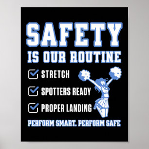 Safety Is Our Routine - Cheerleading Injury Preven Poster