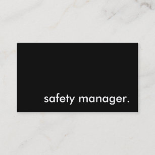 safety manager. business card