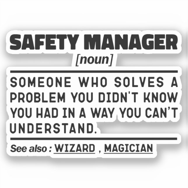 Safety Manager Noun Retired Worker Funny  (Front)