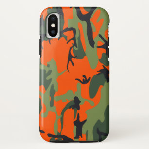 Safety Orange and Green Camo iPhone X Case