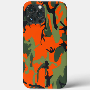 Safety Orange and Green Camo iPhone 13 Pro Max Case