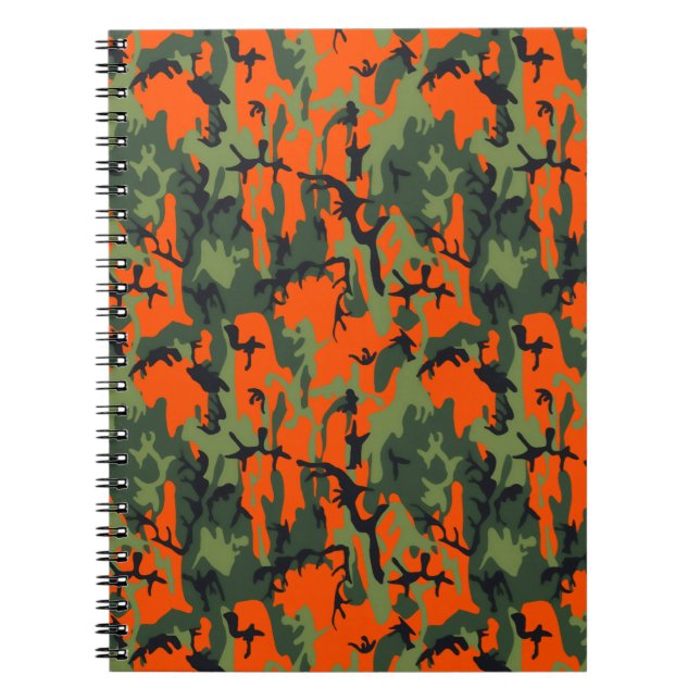 Safety Orange and Green Camo Notebook (Front)