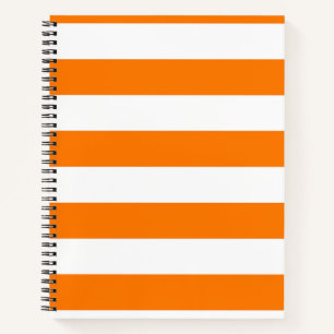 Safety Orange and White Stripes Notebook
