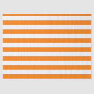 Safety Orange and White Stripes Tissue Paper