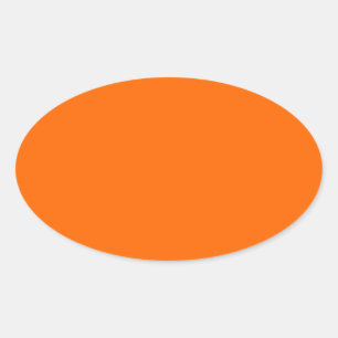 Safety Orange Simple Colourful Oval Sticker