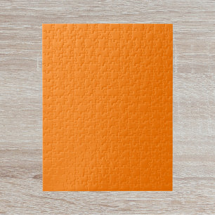 Safety Orange Solid Color Jigsaw Puzzle